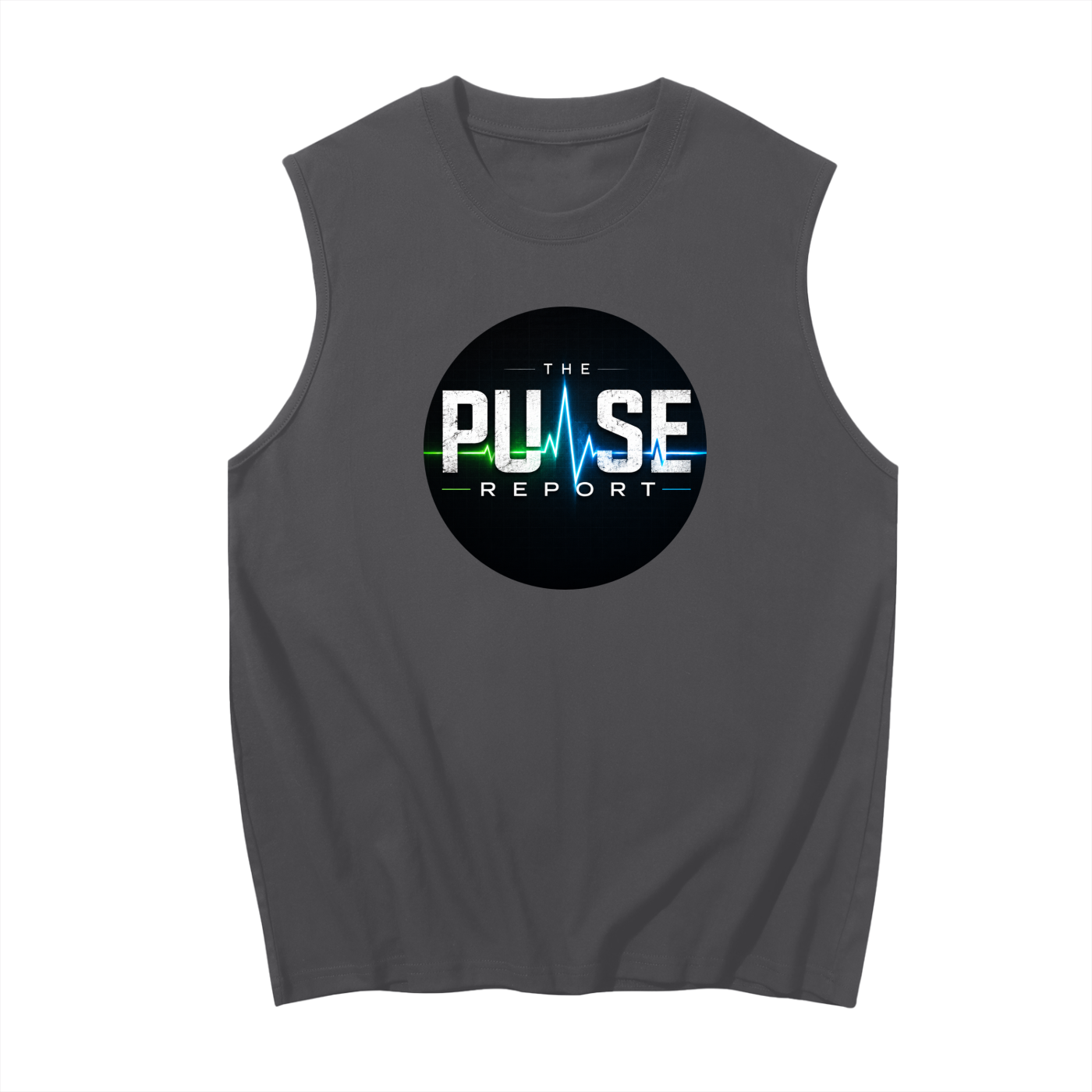 Men's Sleeveless Cotton Tank Top- (Pulse Beat)